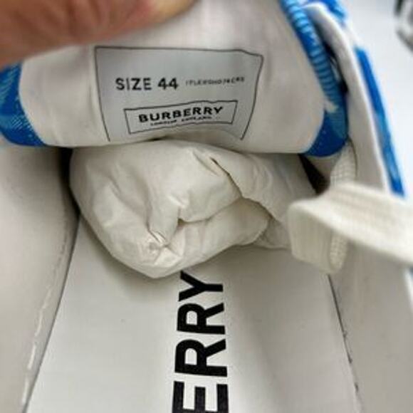 Men’s Burberry Jack vivid blue check sneakers size 44 made in Italy - Picture 5 of 7